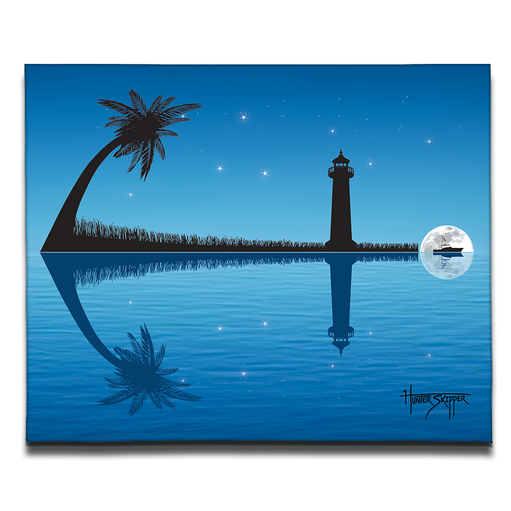 Anchor's Away Moon Canvas Print